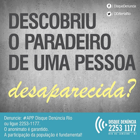 Disque Denúncia pede informações sobre a localização de jovem desaparecida na Zona Norte do Rio